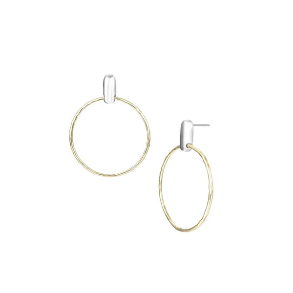 Horizon Hoop Earrings in Gold & Silver