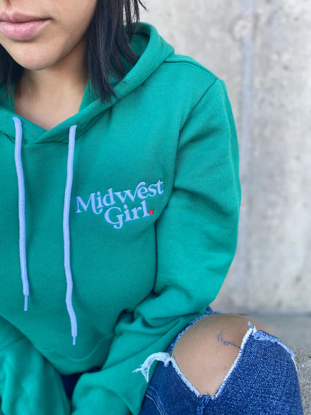 The Midwest Girl Hoodie-Green