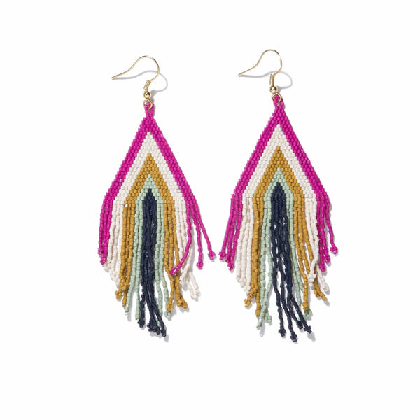 Ink & Alloy Haley Stacked Triangle Earring-Magenta