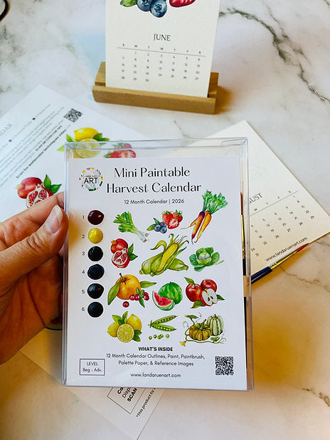 Mini Paintable Harvest Calendar 2026
