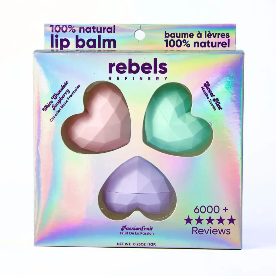 3 Pack Heart Lip Balm-Rebels Refinery