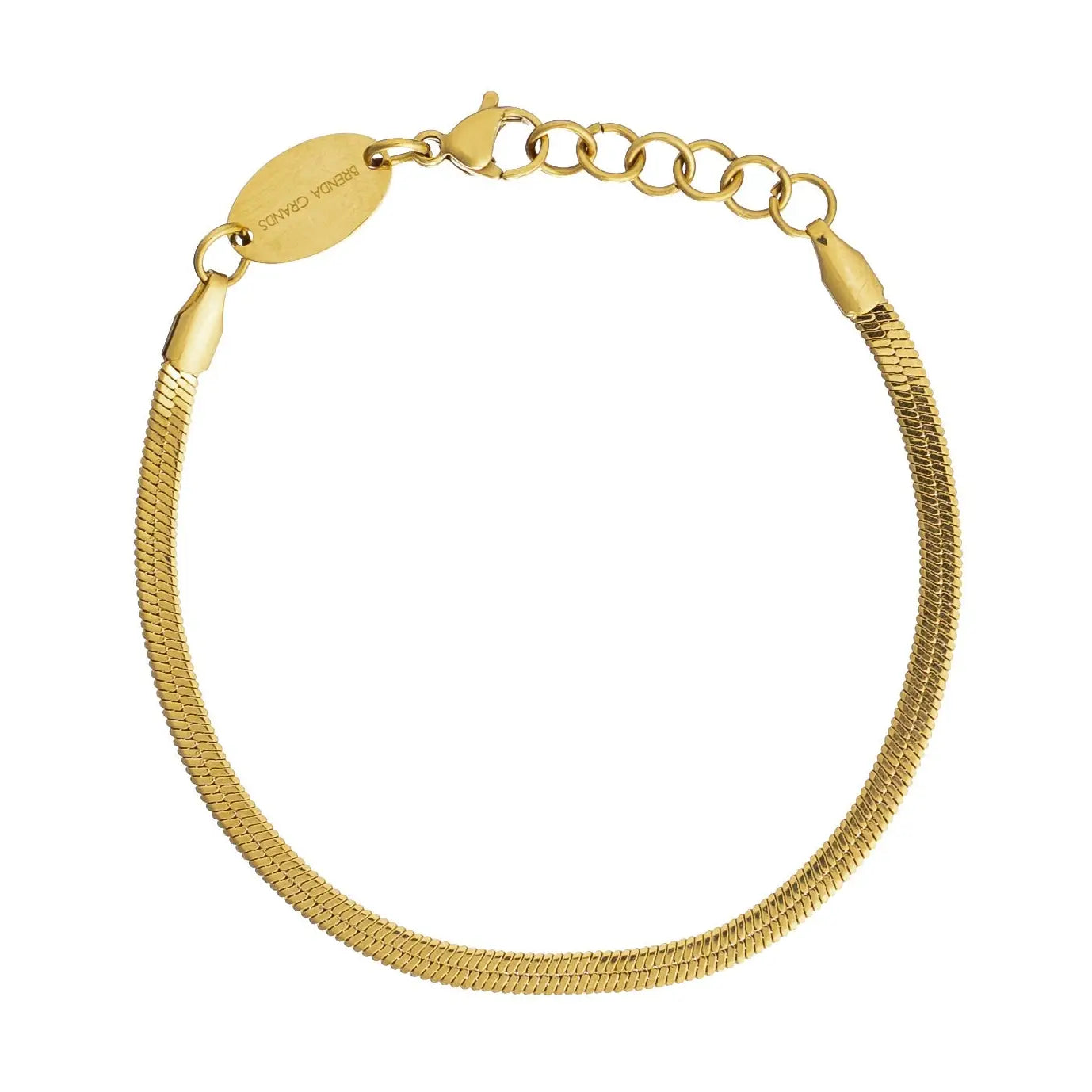 Waterproof Gold Dainty Herringbone Bracelet
