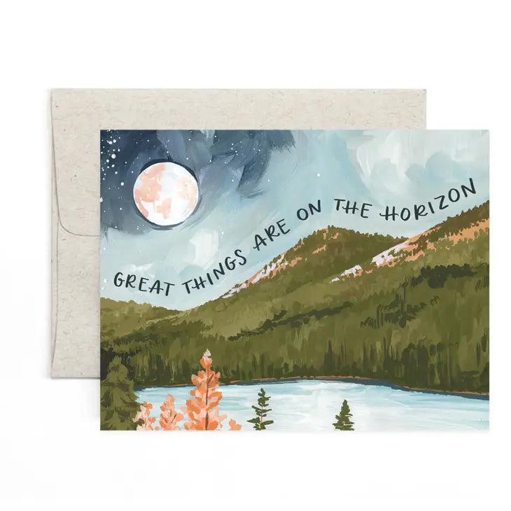 Alpine Moon Horizon Congratulations Greeting Card