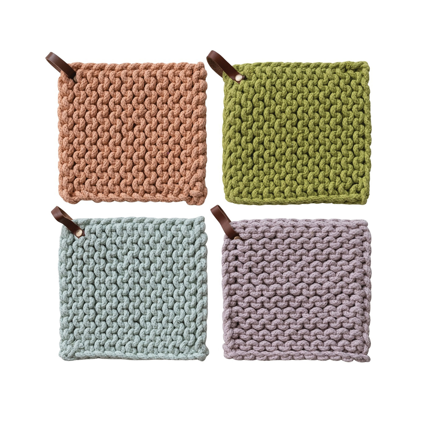 8" Square Cotton Crocheted Pot Holder