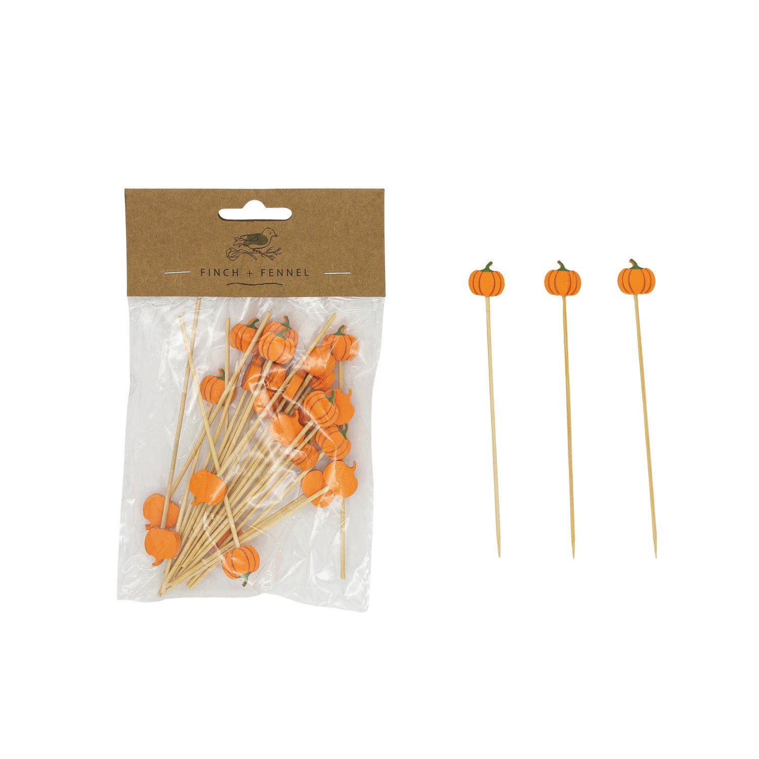 Bamboo Picks-Pumpkins