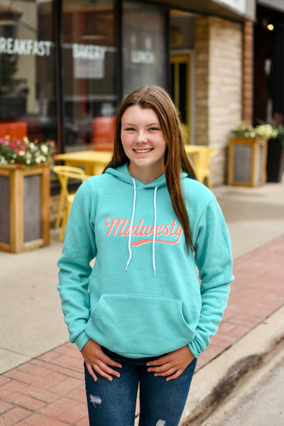 The Midwest Girl Midwesty Hoodie-Teal