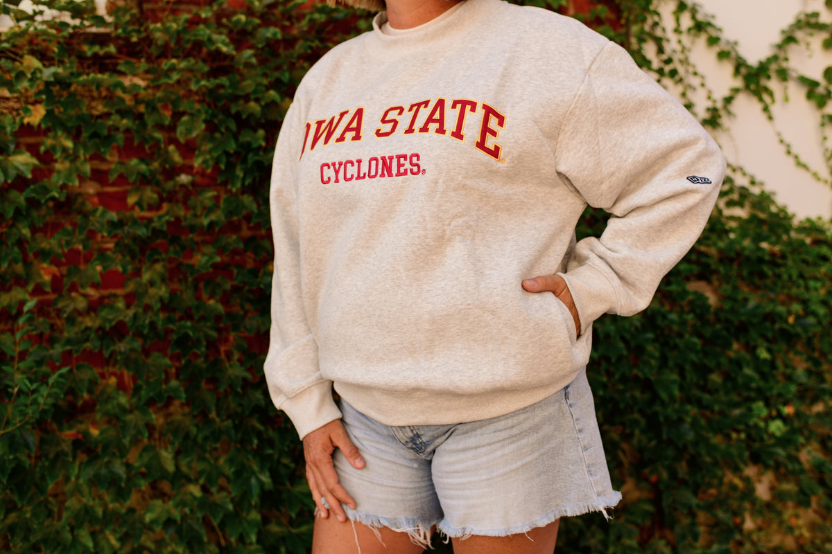 IOWA STATE MOCK NECK -Gray