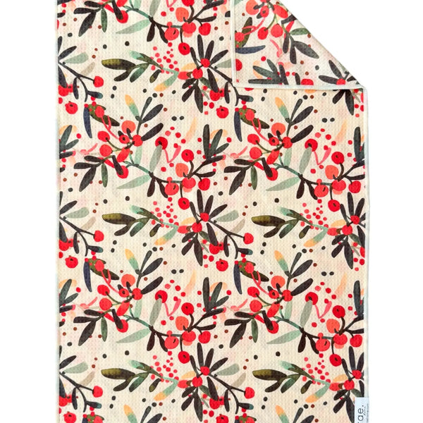 Kiss Me Under the Mistletoe: Double-Sided Hand Towel