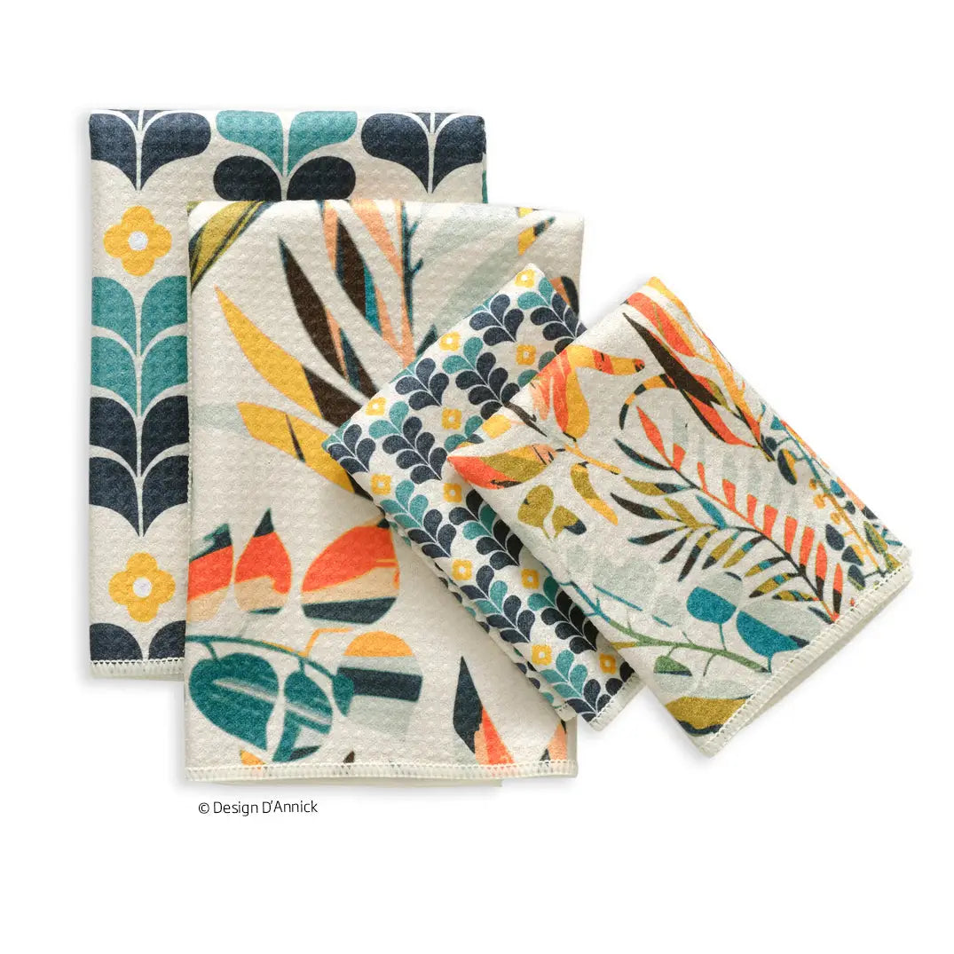 Colorful Leaves All Purpose Microfiber Towel Set