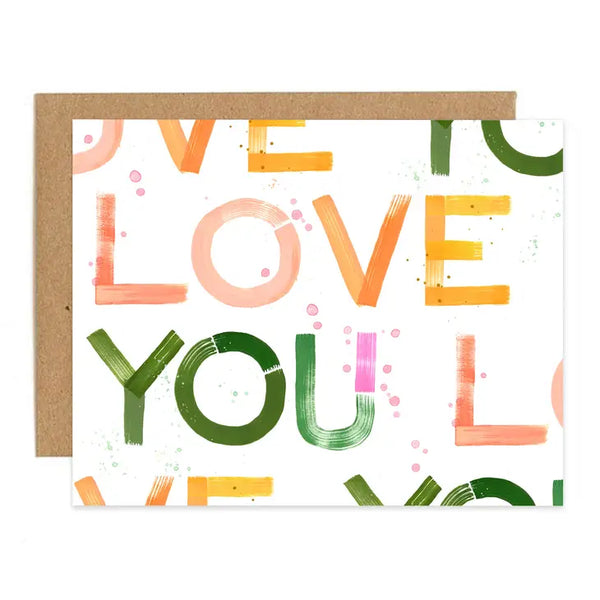 Love You Block Greeting Card