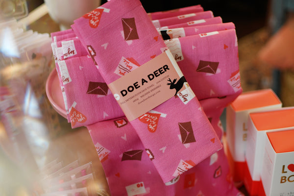 Doe a Deer Design Love Notes Full Pattern Towel