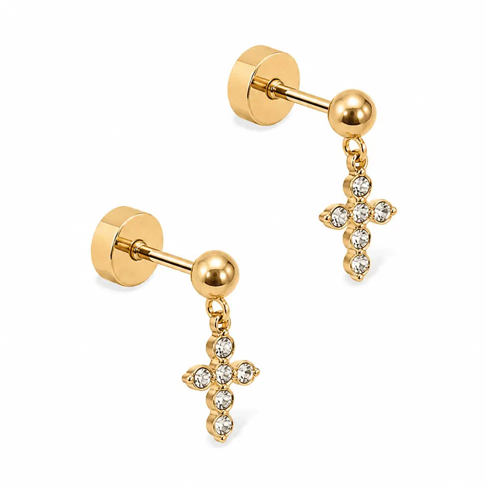 Millie Cross Cz Earrings