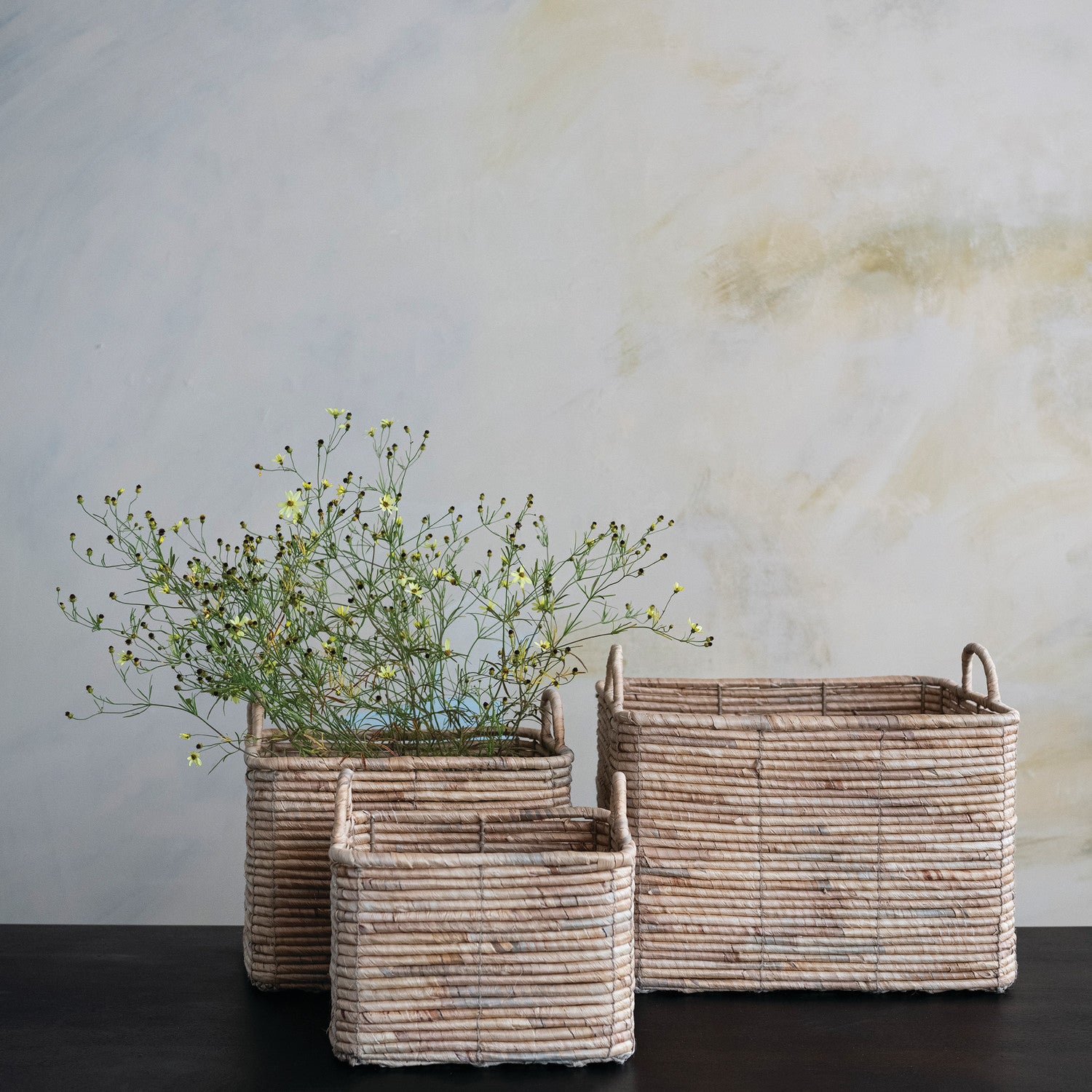 Hand-Woven Water Hyacinth Nesting Baskets