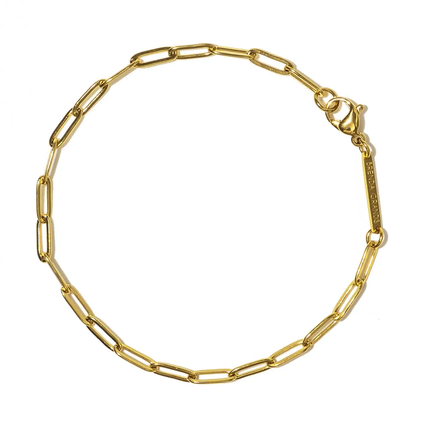 18K Gold Paperclip Bracelet