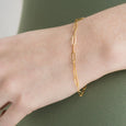 18K Gold Paperclip Bracelet