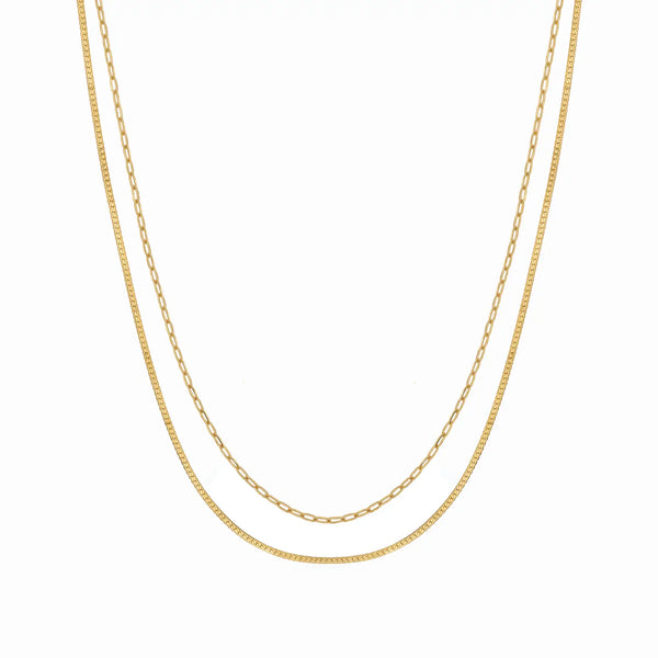 Waterproof Gold Double Layer Paperclip Necklace