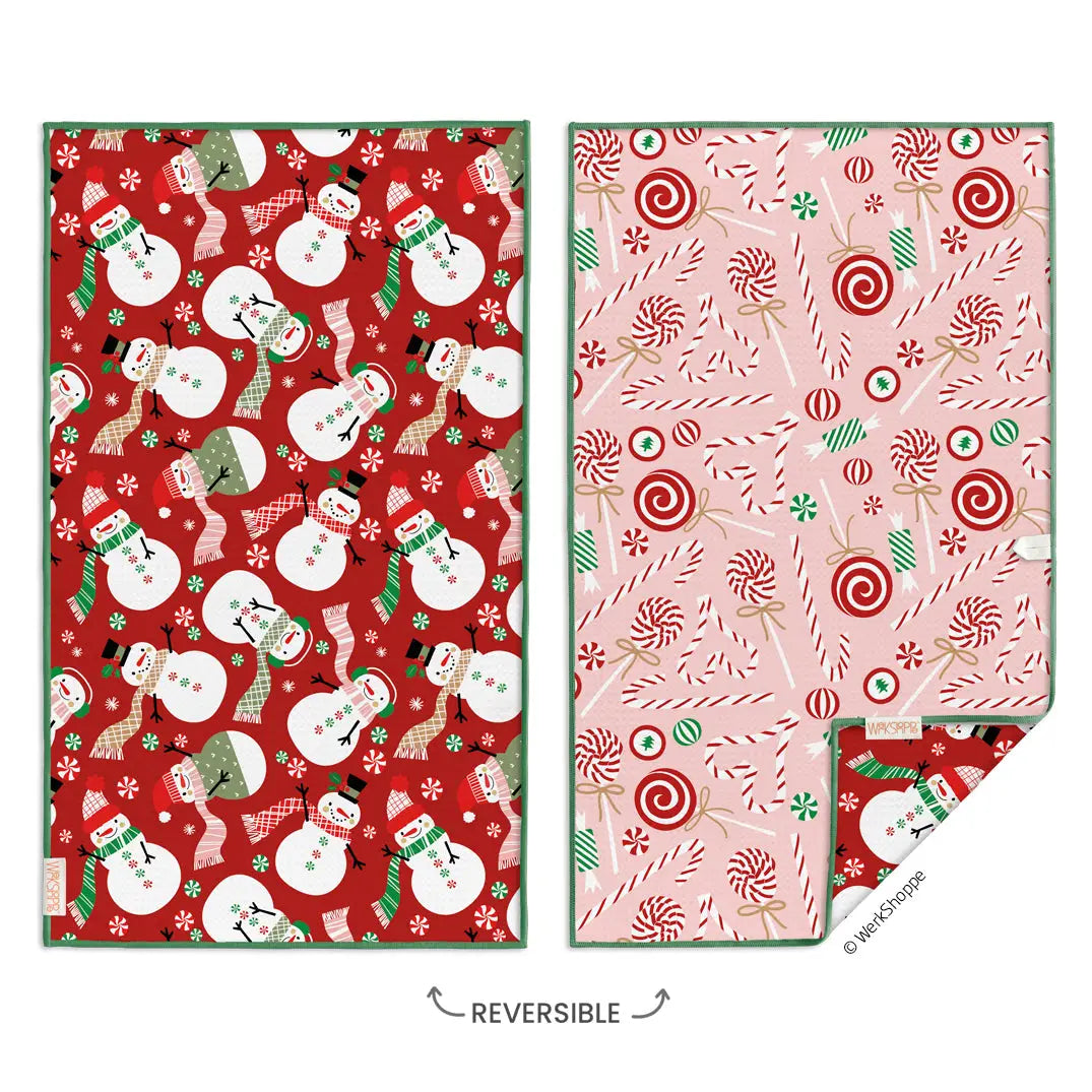 Peppermint Party Christmas Microfiber Towel