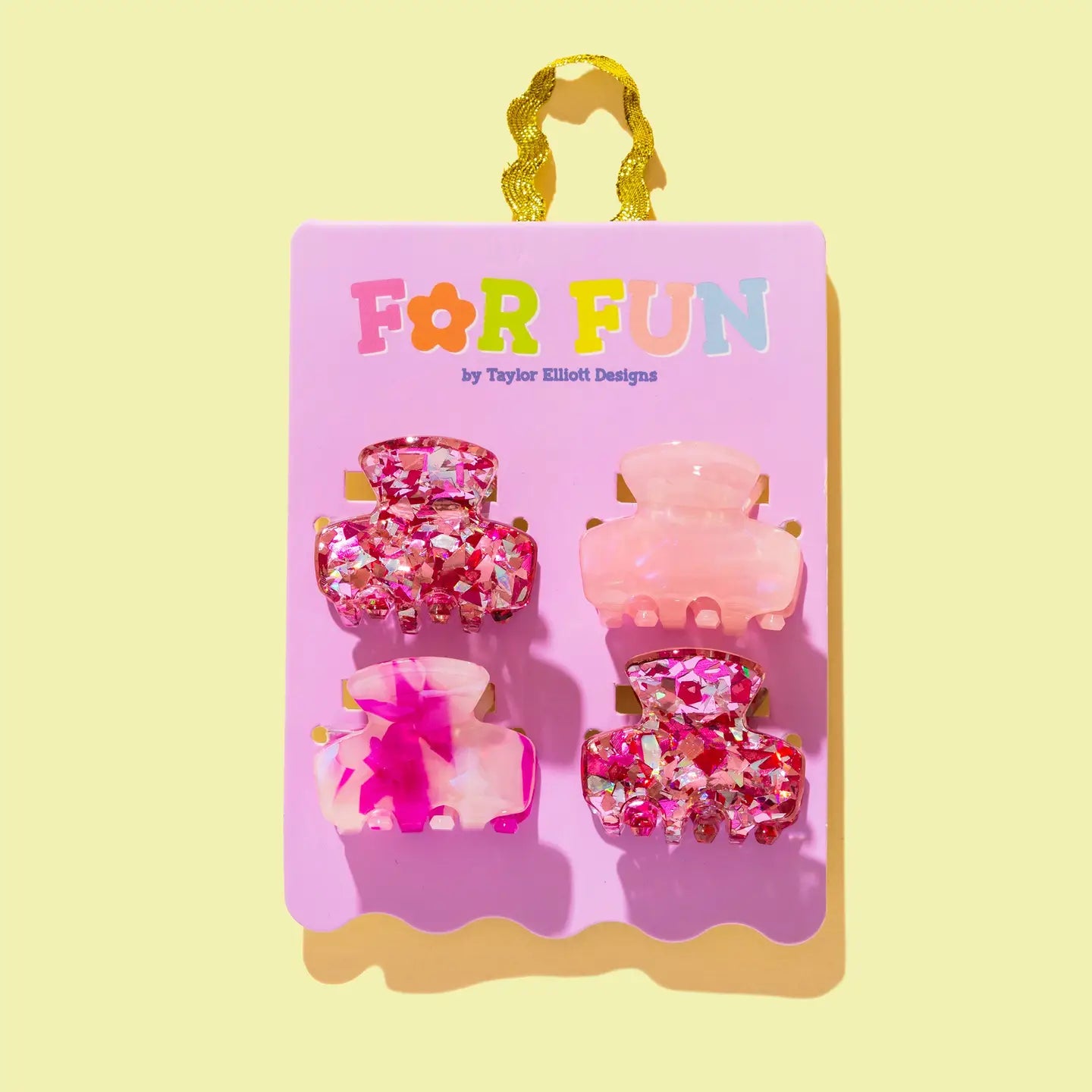 Pink Confetti Mini Claw Clips