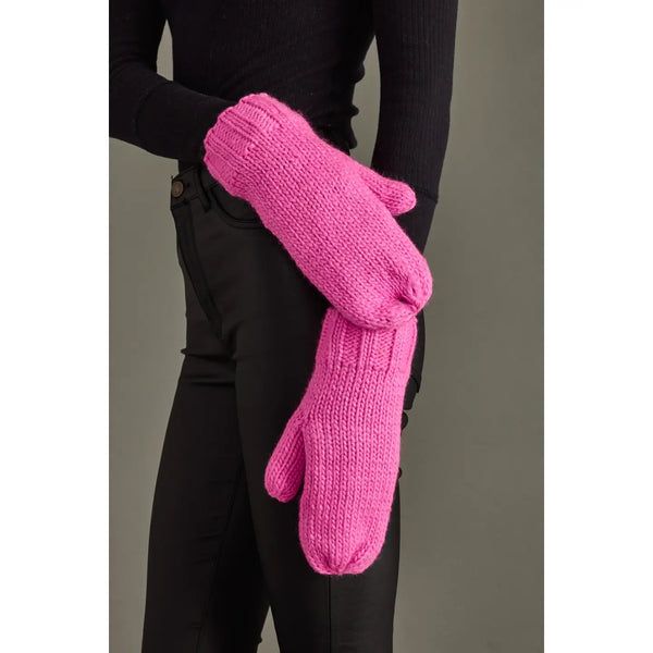 Pink Knit Mittens