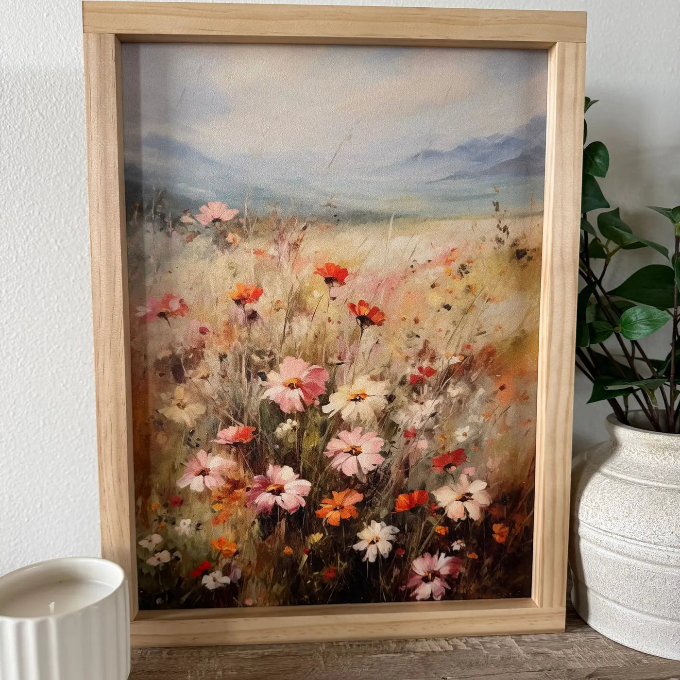 Pink Summer Vintage Framed Print-17x25