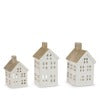 Ceramic House Set w/ Glitter Roof- Set of 3