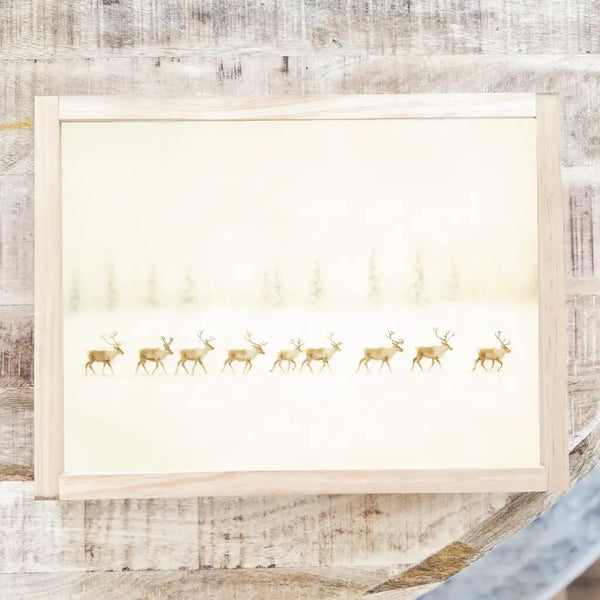 Reindeer Line-Up Print - 12x8"