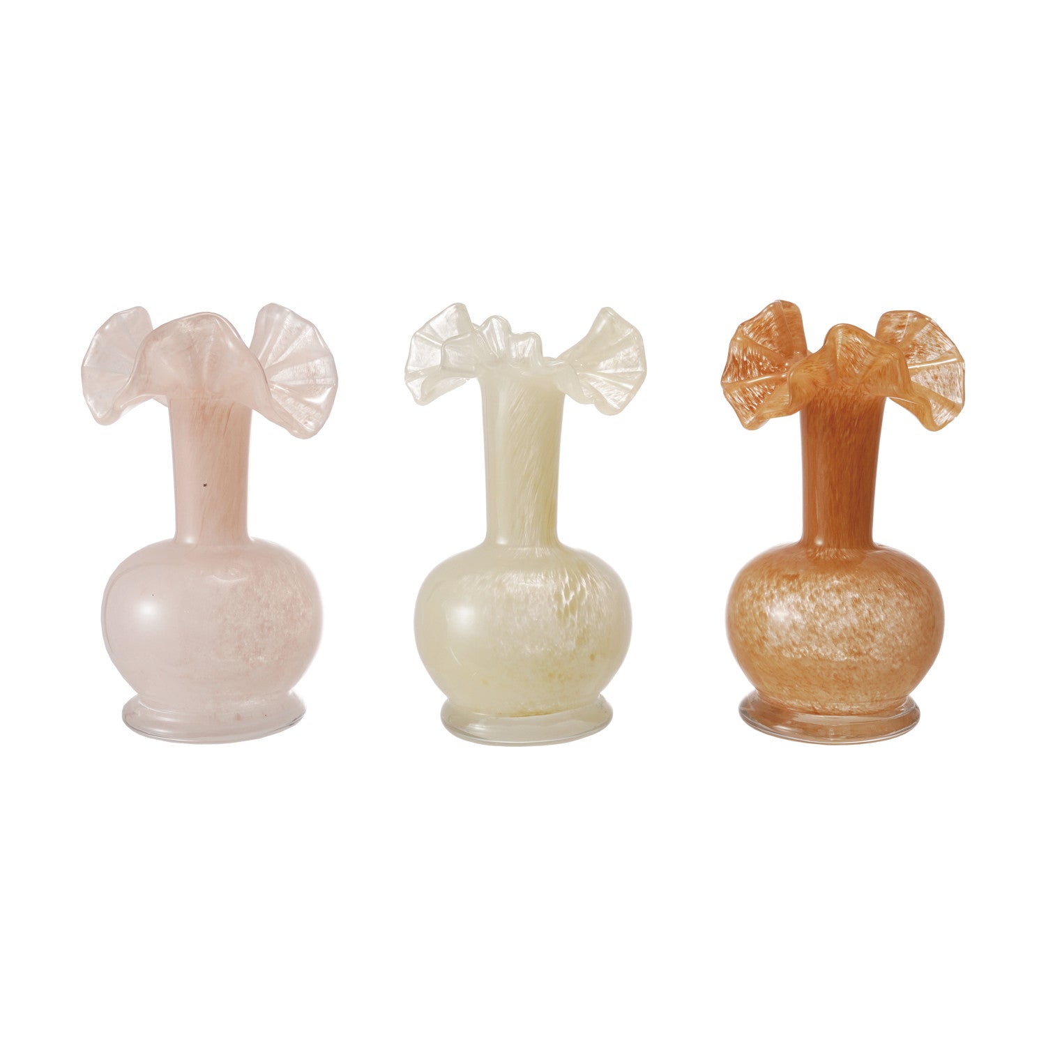 Art Glass Vase w/ Ruffle