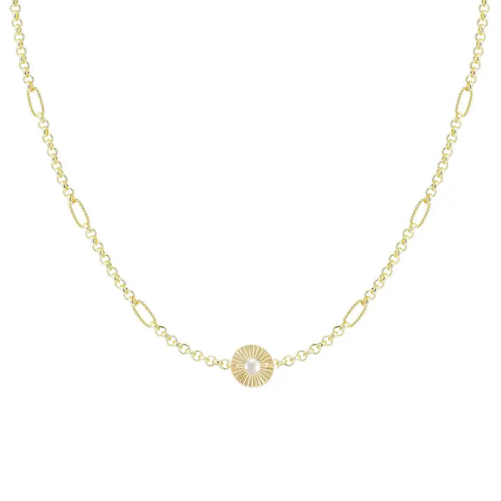 Solaris Gem Necklace in Pearl