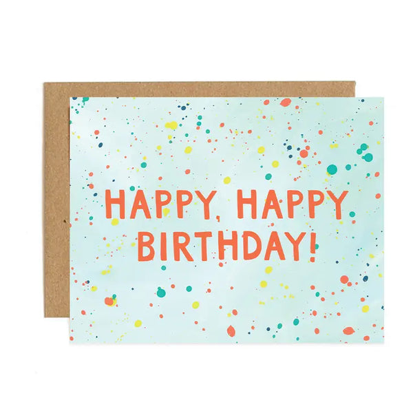 Rainbow Speckle Birthday Greeting Card