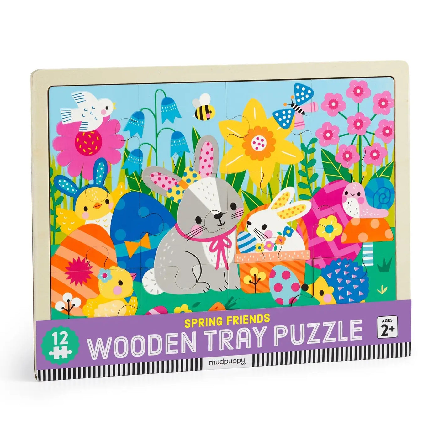 Spring Friends 12 Piece Wooden Puzzle – Rendered Unique