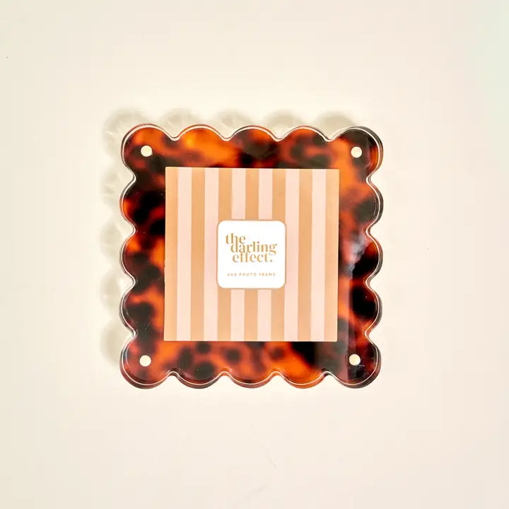 Square Scalloped Acrylic Picture Frame | Tortoise
