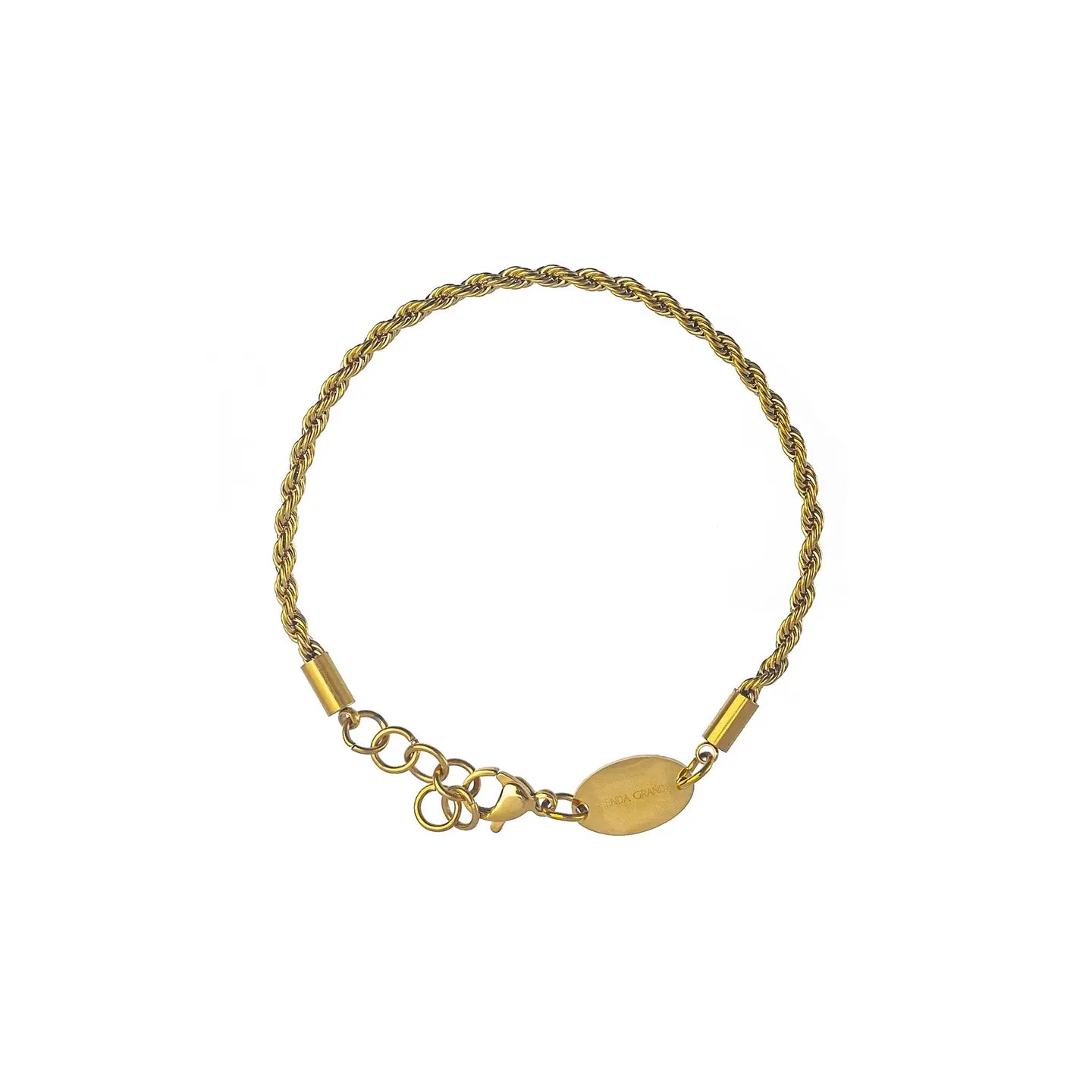 Waterproof Gold Staple Rope Chain Bracelet