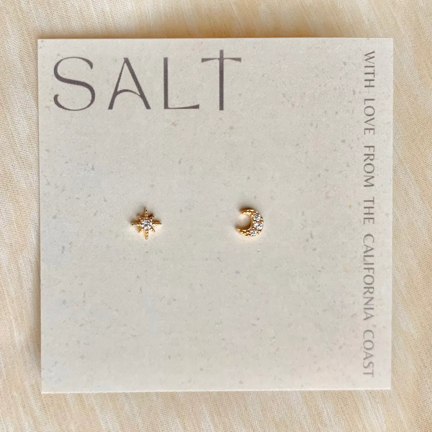 Star & Moon Studs | Gold