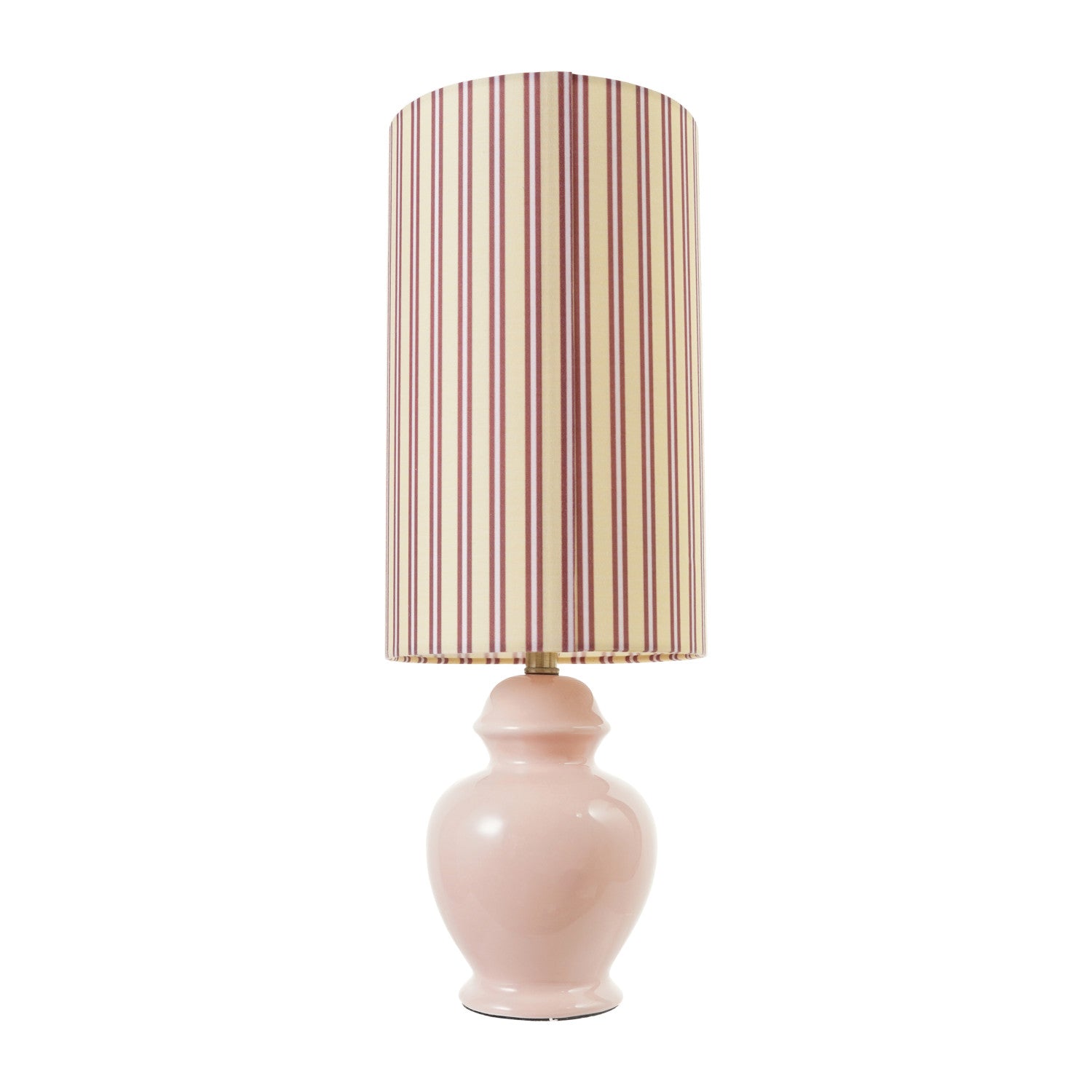 Table Lamp with Striped Linen Shade