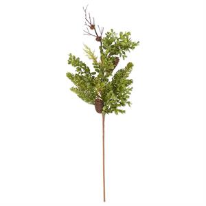 32 Inch Twig Pine & Mixed Foliage Branch w/Pin