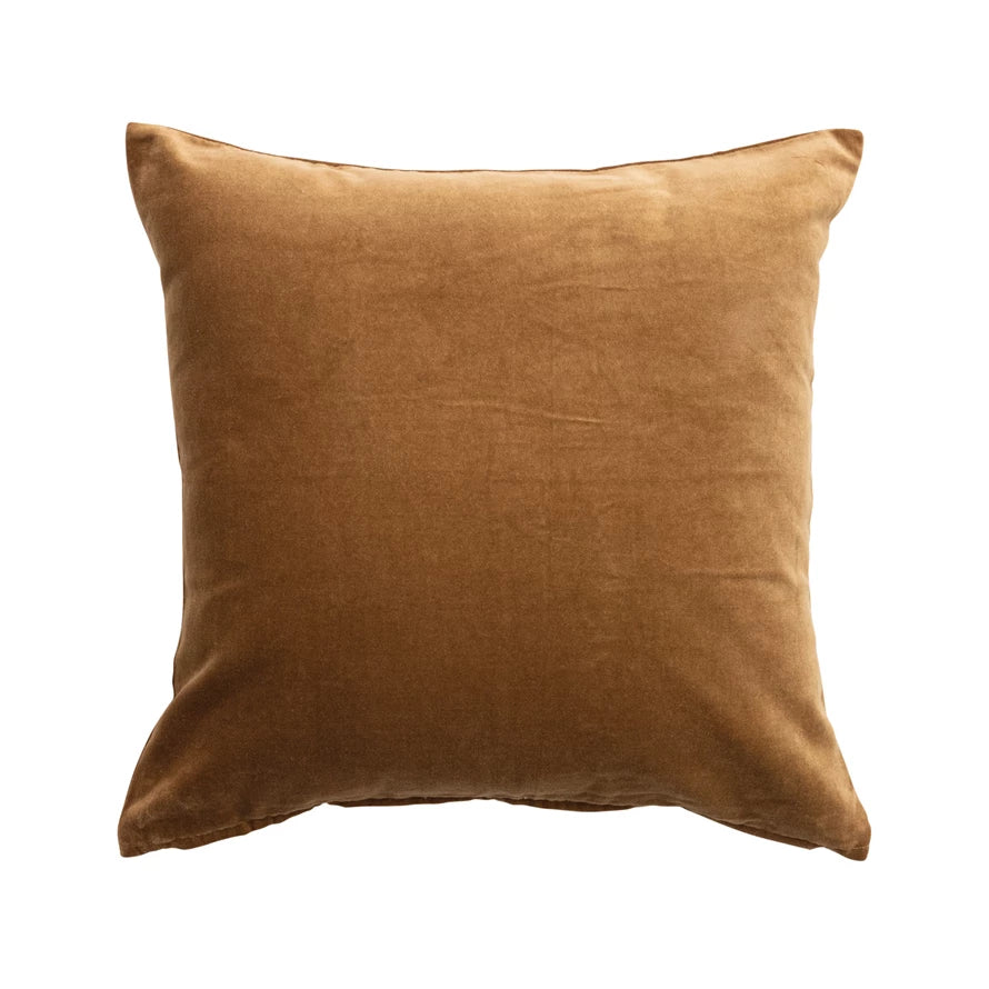 Cotton Velvet Pillow | Brown