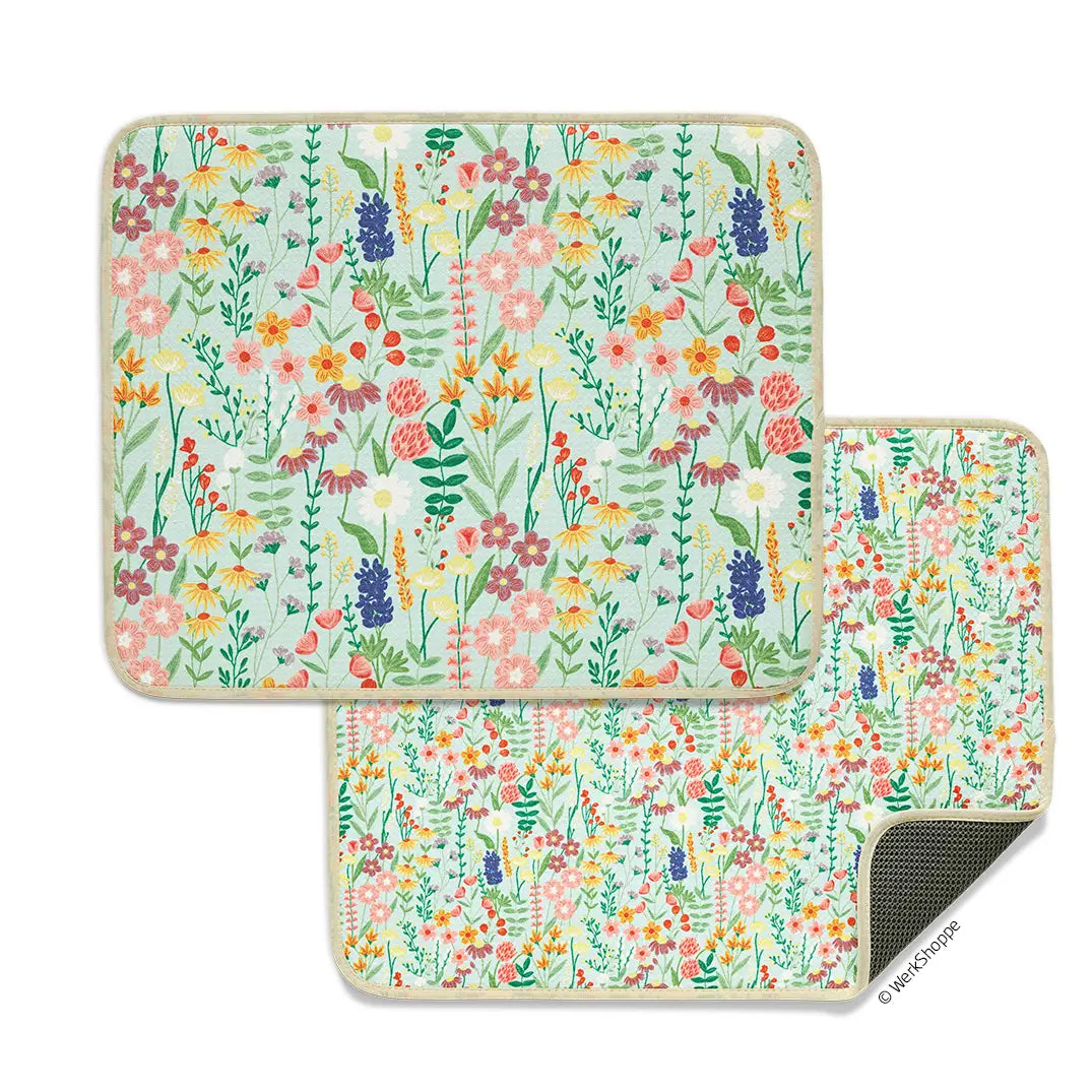 Wildflowers Drying Dish Mats, Set of 2