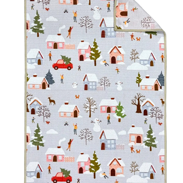 Winter Village: Double-Sided Hand Towel