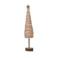 Wrapped Wool Cone Tree with Glitter and Star-Pink