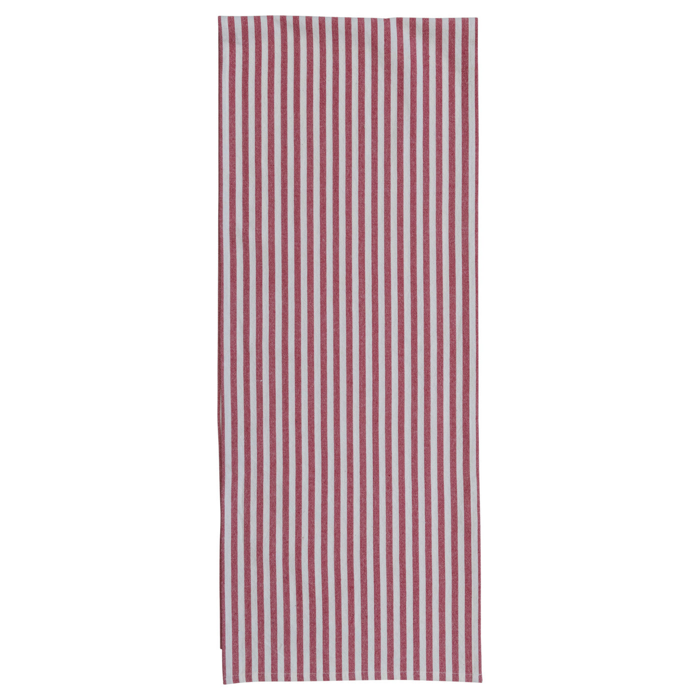 72"L x 14"W Woven Cotton Table Runner w/ Stripes, Red & White