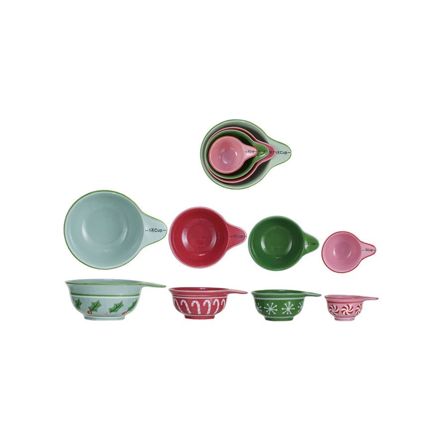 Stoneware Holiday Measuring Cups