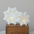 Stoneware Bisque LED Snowflake- 2 Sizes