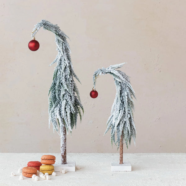Faux Evergreen Tree W/ Red Ornament