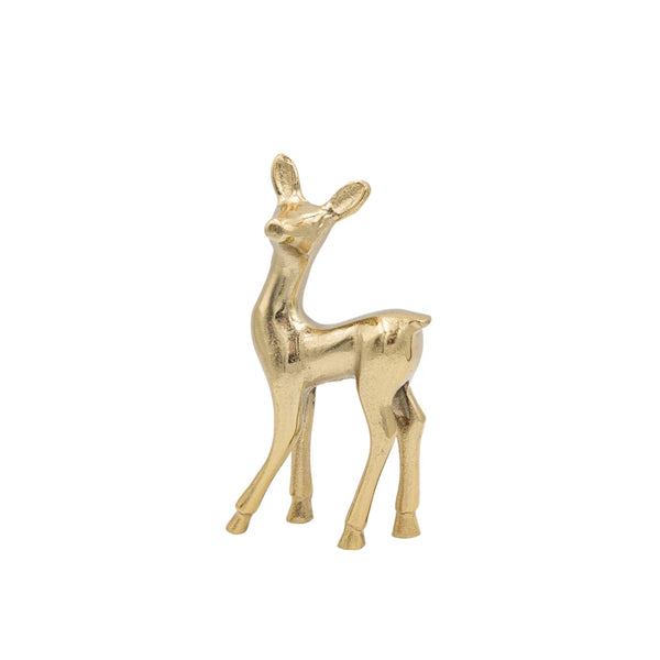 Small Cast Aluminum Deer- Gold Finish