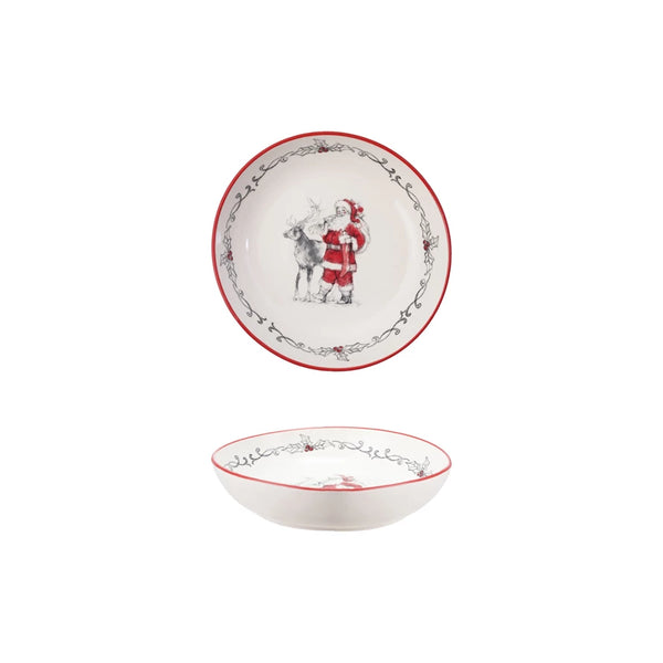 Stoneware Bowl w/ Vintage Santa