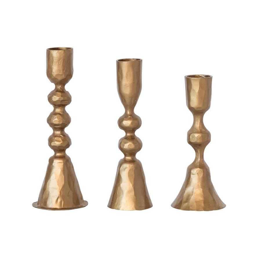 Cast Iron Tapers- Antique Gold