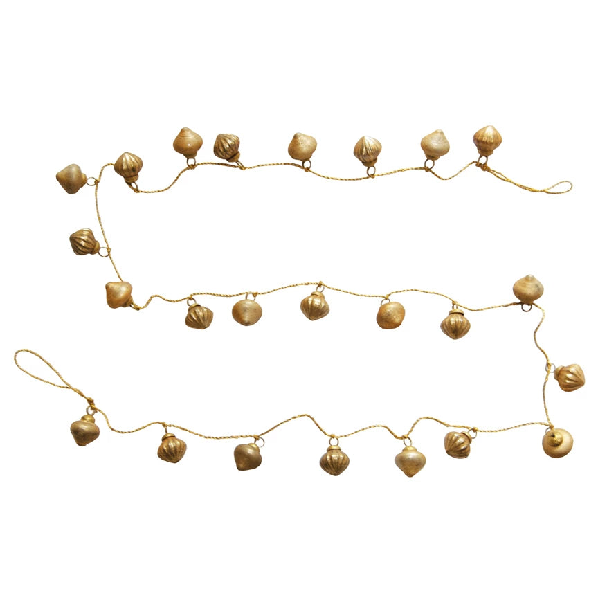 Mercury Glass Ornament Garland- Antique Gold