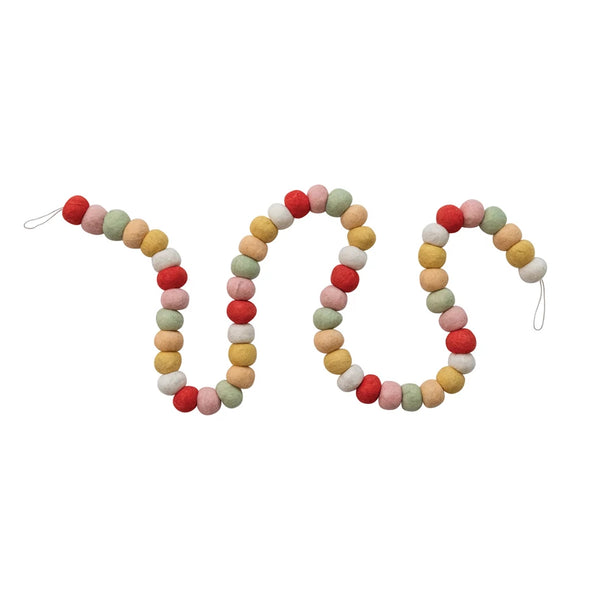Wool Felt Ball Garland