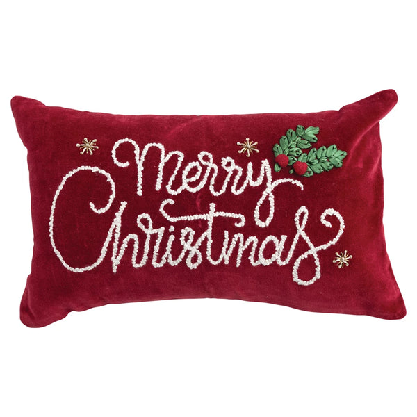 Velvet Merry Christmas Pillow