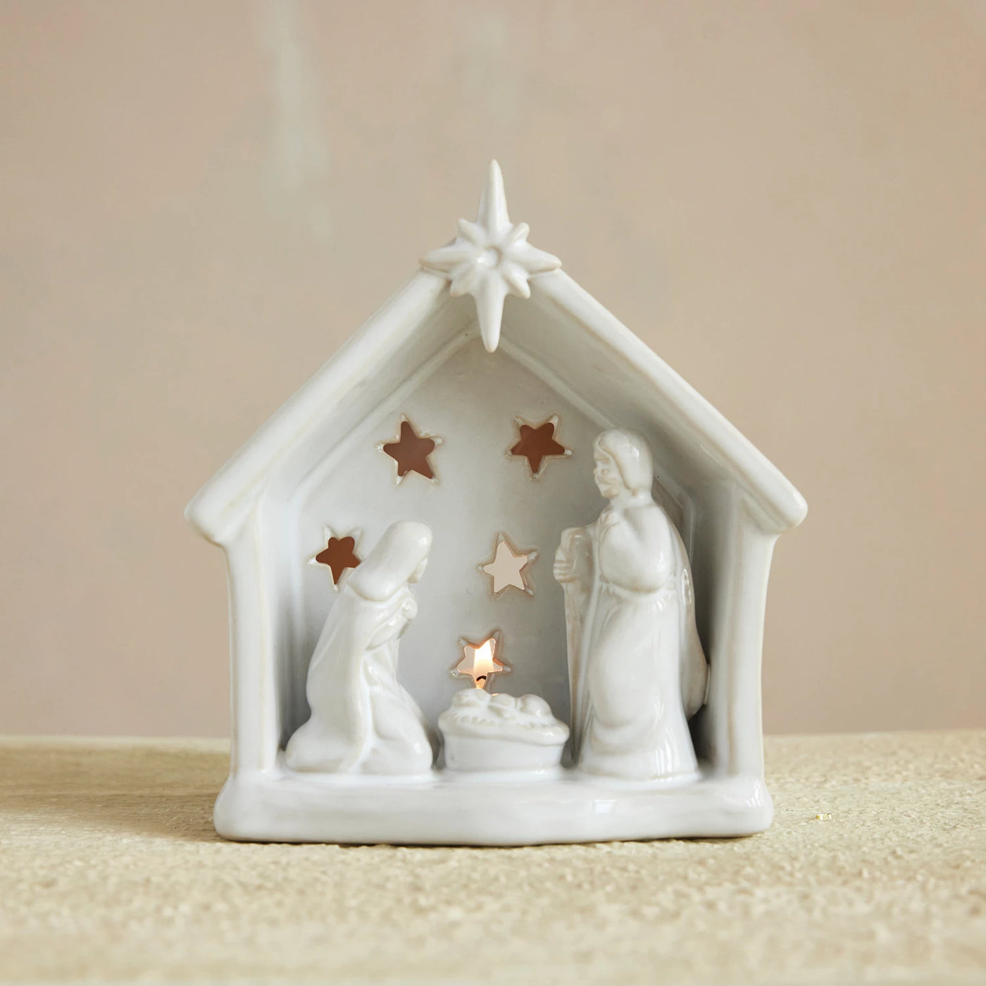 Stoneware Nativity Tealight